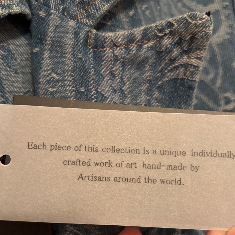 Solitaire Denim Blue Paisley Blazer - Picture 3 of 8
